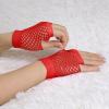 imageAllegra K Womens Fingerless Mesh 1980s Fancy Dress Party Costume Accessories Fishnet GlovesRed