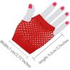 imageAllegra K Womens Fingerless Mesh 1980s Fancy Dress Party Costume Accessories Fishnet GlovesRed