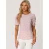 imageAllegra K Womens Floral Blouse Crew Neck Valentines Day Casual Shirred Short Sleeve TopPink Floral