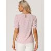 imageAllegra K Womens Floral Blouse Crew Neck Valentines Day Casual Shirred Short Sleeve TopPink Floral