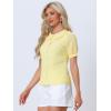 imageAllegra K Womens Gingham Button Up Shirt Blouse Short Sleeve Peter Pan Collar TopsYellow