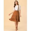 imageAllegra K Womens High Waist Flared Skater Pleated Suspender Skirt Overalls Dress