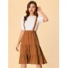 imageAllegra K Womens High Waist Flared Skater Pleated Suspender Skirt Overalls Dress