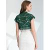 imageAllegra K Womens Lace Cardigan Open Front Elegant Short Sleeve Sheer Floral Cropped Bolero Lace Shrug TopDark Green