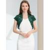 imageAllegra K Womens Lace Cardigan Open Front Elegant Short Sleeve Sheer Floral Cropped Bolero Lace Shrug TopDark Green