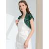 imageAllegra K Womens Lace Cardigan Open Front Elegant Short Sleeve Sheer Floral Cropped Bolero Lace Shrug TopDark Green