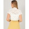imageAllegra K Womens Lace Cardigan Open Front Elegant Short Sleeve Sheer Floral Cropped Bolero Lace Shrug TopWhite