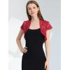 imageAllegra K Womens Lace Cardigan Open Front Elegant Short Sleeve Sheer Floral Cropped Bolero Lace Shrug TopWine Red