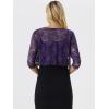 imageAllegra K Womens Lace Cardigan Open Front Lace Shrug Elegant Sheer Floral Cropped Bolero Lace TopsDark Purple