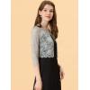 imageAllegra K Womens Lace Cardigan Open Front Lace Shrug Elegant Sheer Floral Cropped Bolero Lace TopsGray