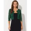 imageAllegra K Womens Lace Cardigan Open Front Lace Shrug Elegant Sheer Floral Cropped Bolero Lace TopsGreens