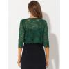 imageAllegra K Womens Lace Cardigan Open Front Lace Shrug Elegant Sheer Floral Cropped Bolero Lace TopsGreens