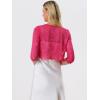 imageAllegra K Womens Lace Cardigan Open Front Lace Shrug Elegant Sheer Floral Cropped Bolero Lace TopsHot Pink