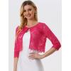 imageAllegra K Womens Lace Cardigan Open Front Lace Shrug Elegant Sheer Floral Cropped Bolero Lace TopsHot Pink