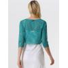 imageAllegra K Womens Lace Cardigan Open Front Lace Shrug Elegant Sheer Floral Cropped Bolero Lace TopsMalachite Green
