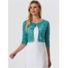 imageAllegra K Womens Lace Cardigan Open Front Lace Shrug Elegant Sheer Floral Cropped Bolero Lace TopsMalachite Green