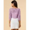 imageAllegra K Womens Lace Cardigan Open Front Lace Shrug Elegant Sheer Floral Cropped Bolero Lace TopsPurple