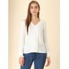 imageAllegra K Womens Lace Panel Tops V Neck Casual Long Sleeves Blouse