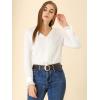 imageAllegra K Womens Lace Panel Tops V Neck Casual Long Sleeves Blouse
