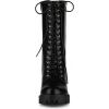 imageAllegra K Womens Lace Up Platform Chunky Heel Mid Calf Combat Boots Halloween BootsBlack