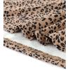 imageAllegra K Womens Leopard Print Round Neck Smock Waist Long Sleeve Ruffle Mini DressLight Brown