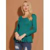 imageAllegra K Womens Long Sleeves Scoop Neck Casual Peplum Shirt TopsBlue Green