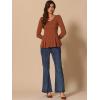 imageAllegra K Womens Long Sleeves Scoop Neck Casual Peplum Shirt TopsBrown
