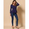 imageAllegra K Womens Long Sleeves Scoop Neck Casual Peplum Shirt TopsDark Blue