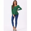imageAllegra K Womens Long Sleeves Scoop Neck Casual Peplum Shirt TopsDark Green