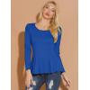 imageAllegra K Womens Long Sleeves Scoop Neck Casual Peplum Shirt TopsRoyal Blue