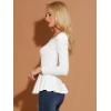 imageAllegra K Womens Long Sleeves Scoop Neck Casual Peplum Shirt TopsWhite
