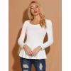 imageAllegra K Womens Long Sleeves Scoop Neck Casual Peplum Shirt TopsWhite