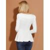 imageAllegra K Womens Long Sleeves Scoop Neck Casual Peplum Shirt TopsWhite