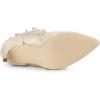 imageAllegra K Womens Mesh Heel Boots Stiletto Heels Ruffle Ankle BootsBeige