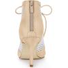 imageAllegra K Womens Mesh Lace Up Stiletto Heels Ankle BootsBeige
