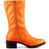 imageAllegra K Womens Mid Calf Boots Chunky Heels Patent Leather GO GO BootsOrange