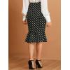 imageAllegra K Womens Midi High Waist Polka Dots Ruffle Asymmetrical SkirtBlack