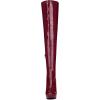 imageAllegra K Womens Platform Round Toe Chunky Heels Over The Knee High BootsBurgundy