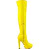 imageAllegra K Womens Platform Round Toe Chunky Heels Over The Knee High BootsYellow