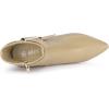 imageAllegra K Womens Pointed Toe Buckle Chunky Heels Ankle BootsBeige