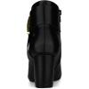 imageAllegra K Womens Pointed Toe Buckle Chunky Heels Ankle BootsBlack