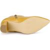 imageAllegra K Womens Pointed Toe Buckle Chunky Heels Ankle BootsYellow