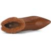 imageAllegra K Womens Pointed Toe Faux Fur Block Heel Ankle Boots