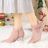 imageAllegra K Womens Pointed Toe Zip Bow Stiletto Heels Ankle BootsDust Pink