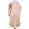 imageAllegra K Womens Pointed Toe Zip Bow Stiletto Heels Ankle BootsDust Pink
