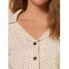 imageAllegra K Womens Polka Dots Short Sleeve Button Up Vintage 1950s BlouseBeige