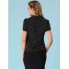 imageAllegra K Womens Polka Dots Short Sleeve Button Up Vintage 1950s BlouseBlack