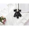 imageAllegra K Womens Pretied Bowknot Beads Bow Tie Elegant Large Ribbon BroochBlack