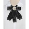 imageAllegra K Womens Pretied Bowknot Beads Bow Tie Elegant Large Ribbon BroochBlack