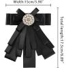 imageAllegra K Womens Pretied Bowknot Beads Bow Tie Elegant Large Ribbon BroochBlack